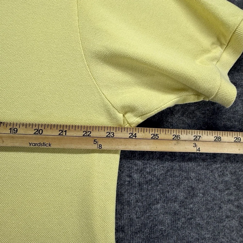 LACOSTE Polo Shirt Mens Size‎ 7 Yellow Short Sleeve Cotton Classic Fit Croc Logo